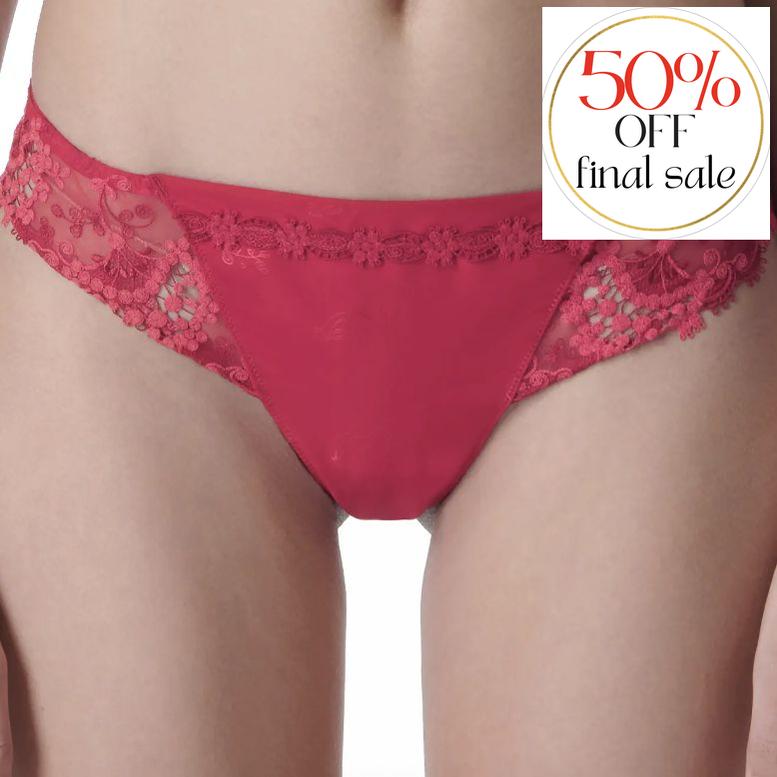 Simone Perele Wish Tanga in Ruby 12B710-Panties-Simone Perele-Ruby-XSmall (1)-Anna Bella Fine Lingerie, Reveal Your Most Gorgeous Self!