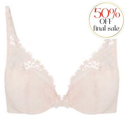 Simone Perele Wish Triangle Pushup Bra in Sakura Pink 12B347-Bras-Simone Perele-Sakura Pink-32-B-Anna Bella Fine Lingerie, Reveal Your Most Gorgeous Self!