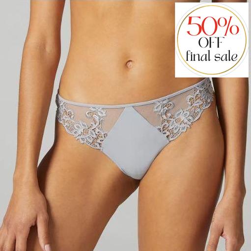 Simone Perle Saga Thong in Pearl Grey 15C700-Panties-Simone Perele-Pearl Grey-Medium (3)-Anna Bella Fine Lingerie, Reveal Your Most Gorgeous Self!