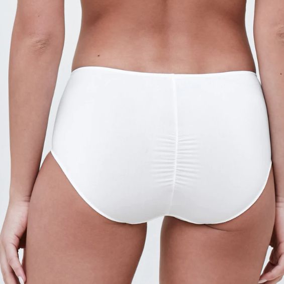 Skarlett Blue Entice Brief in White 378143-Panties-Skarlett Blue-White/Nylon-Medium-Anna Bella Fine Lingerie, Reveal Your Most Gorgeous Self!