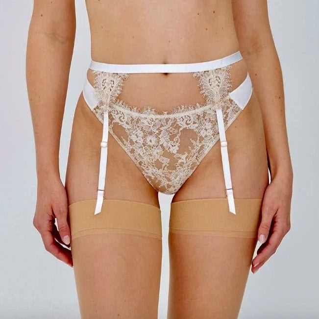 Skarlett Blue Entice Garter Belt in White/Nylon 379143-Garter Belt-Skarlett Blue-White/Nylon-XSmall-Anna Bella Fine Lingerie, Reveal Your Most Gorgeous Self!