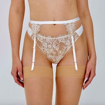 Skarlett Blue Entice Garter Belt in White/Nylon 379143-Garter Belt-Skarlett Blue-White/Nylon-XSmall-Anna Bella Fine Lingerie, Reveal Your Most Gorgeous Self!