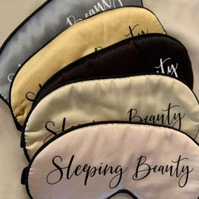 "Sleeping Beauty" Satin Eye Mask-Anna Bella Fine Lingerie-Gold-