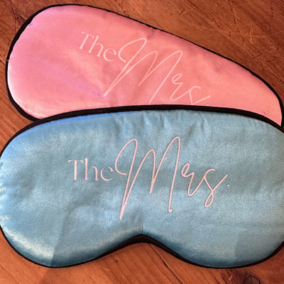 "The Mrs." Satin Eye Mask-Anna Bella Fine Lingerie-Blue-