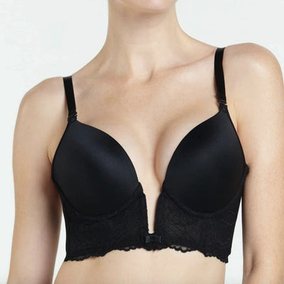 Va Bien Enchante' Plunge Basque 884 in Black-Bras-Va Bien-Black-36-D-Anna Bella Fine Lingerie, Reveal Your Most Gorgeous Self!