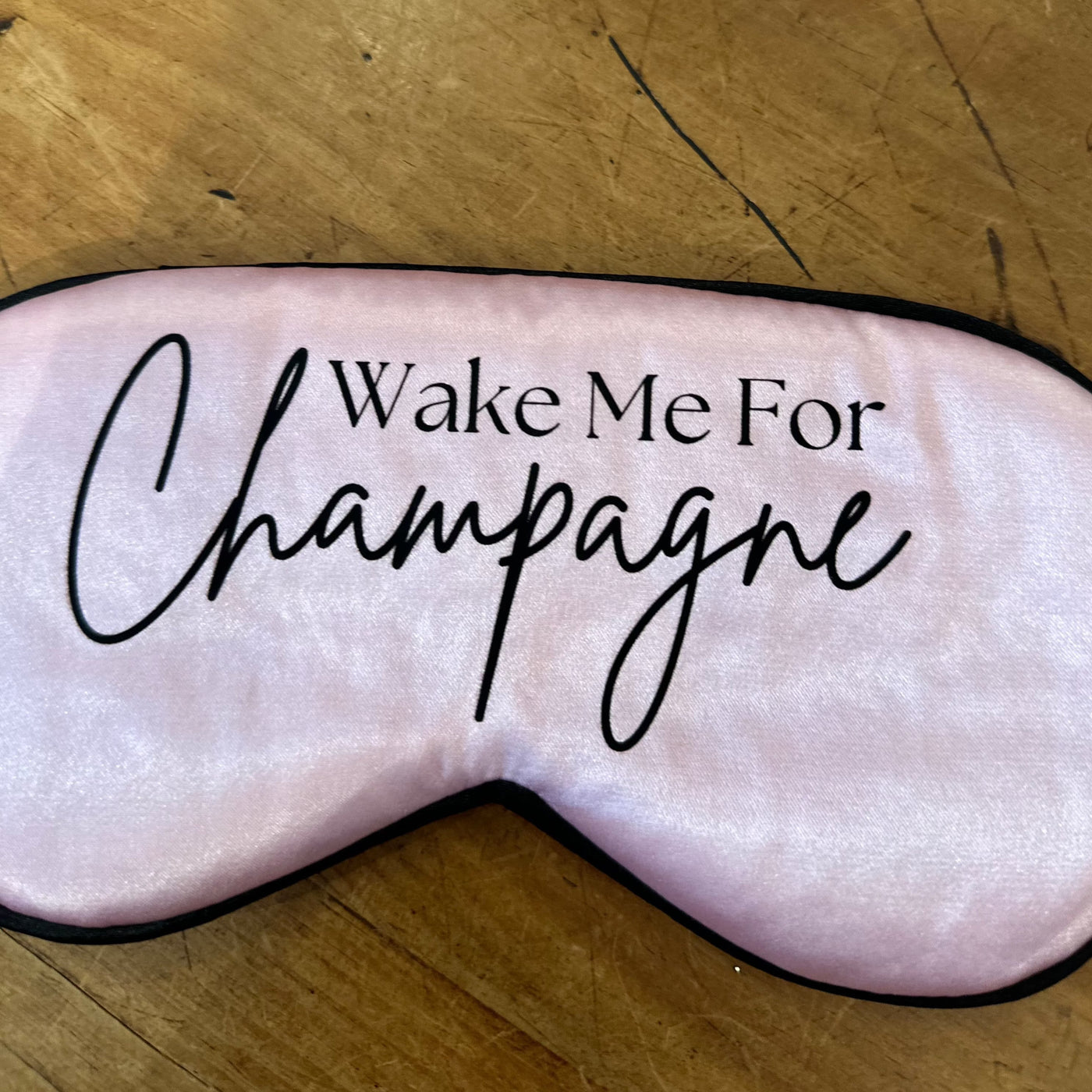 "Wake Me For Champagne" Satin Eye Mask-Anna Bella Fine Lingerie-Pink-