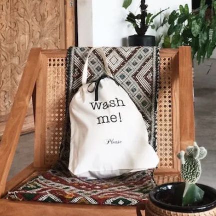 Wash Me Please Laundry Bag in Cream-Travel Accessories-Bag-All-Anna Bella Fine Lingerie, Reveal Your Most Gorgeous Self!