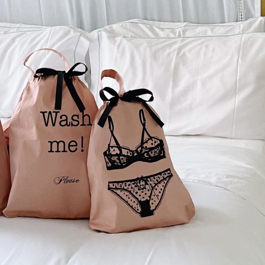 Wash Me Please Laundry Bag in Pink Blush-Anna Bella Fine Lingerie-