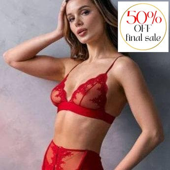 Ajour Carnation Lace Bralette in Red BM4-Bralette-Ajour-Red-XSmall-Anna Bella Fine Lingerie, Reveal Your Most Gorgeous Self!