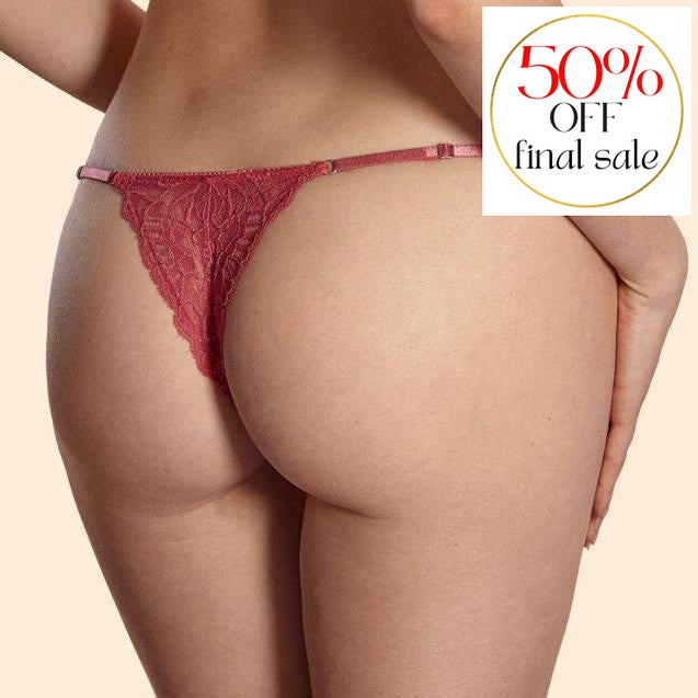 Ajour Galatea Lace G-String C226-Panties-Ajour-Coral-Small-Anna Bella Fine Lingerie, Reveal Your Most Gorgeous Self!