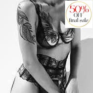 Aubade Fleur De Tattoo Waistcincher TB52-Garter Belt-Aubade-Encre Noire-XSmall-Anna Bella Fine Lingerie, Reveal Your Most Gorgeous Self!