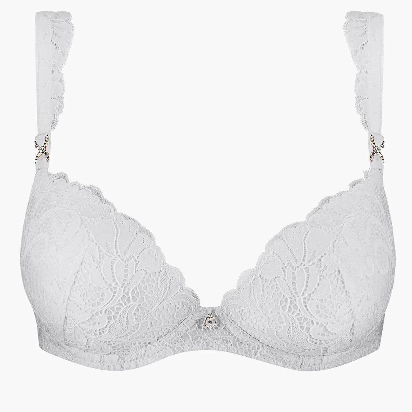 Aubade Mon Bijou Moulded Plunge Bra in Blanc UAN08-6-Bras-Aubade-Blanc-34-A-Anna Bella Fine Lingerie, Reveal Your Most Gorgeous Self!