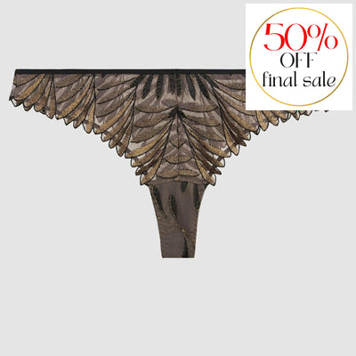 Aubade Sensory Illusion Tanga RC26-Panties-Aubade-Golden Leaves-Small-Anna Bella Fine Lingerie, Reveal Your Most Gorgeous Self!