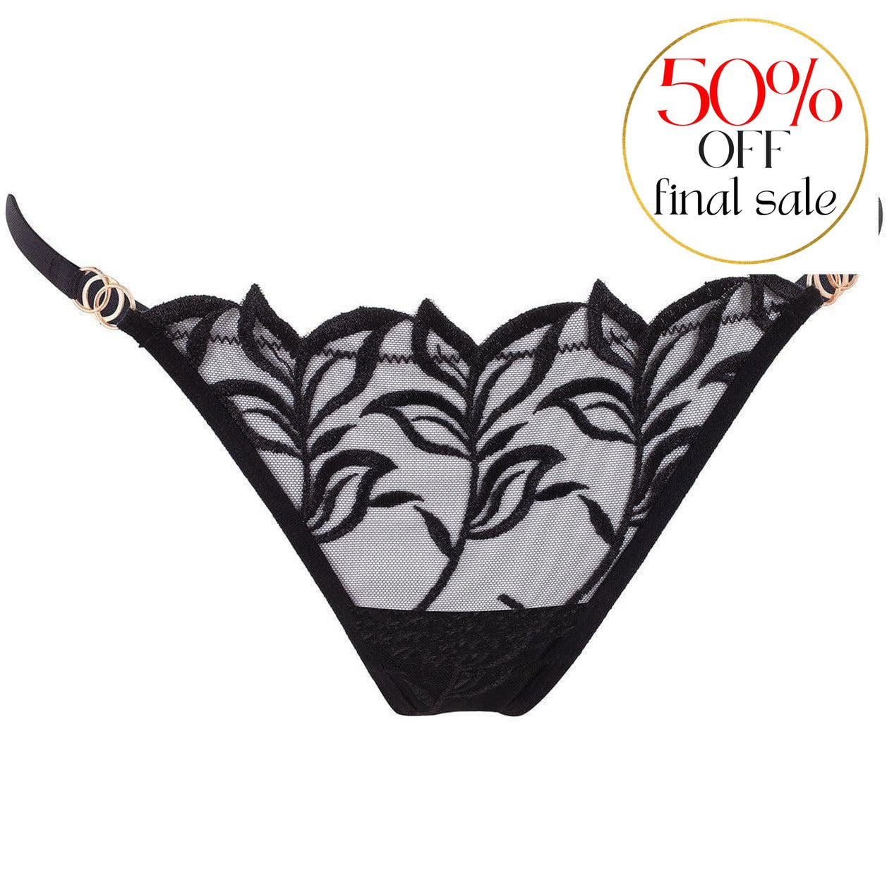 Bluebella Isadora Thong in Black 41492-Panties-Bluebella-Black-XSmall-Anna Bella Fine Lingerie, Reveal Your Most Gorgeous Self!