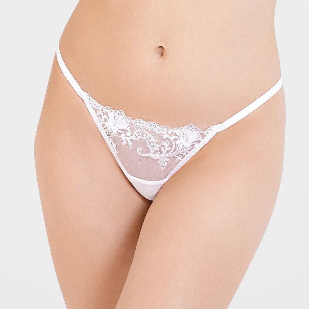 Bluebella Marseille Thong in White 41549-Panties-Bluebella-White-XSmall-Anna Bella Fine Lingerie, Reveal Your Most Gorgeous Self!