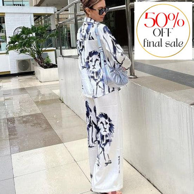 Bluebella Olin Pajama Set 41776-Loungewear-Bluebella-White/Black-XSmall-Anna Bella Fine Lingerie, Reveal Your Most Gorgeous Self!