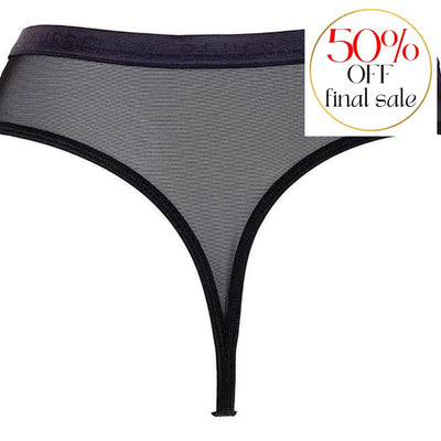 Bluebella Oslo High-Waist Thong 41343-Panties-Bluebella-Black-XSmall-Anna Bella Fine Lingerie, Reveal Your Most Gorgeous Self!