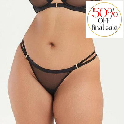Bluebella Oslo Thong 41344-Panties-Bluebella-Black-XSmall-Anna Bella Fine Lingerie, Reveal Your Most Gorgeous Self!