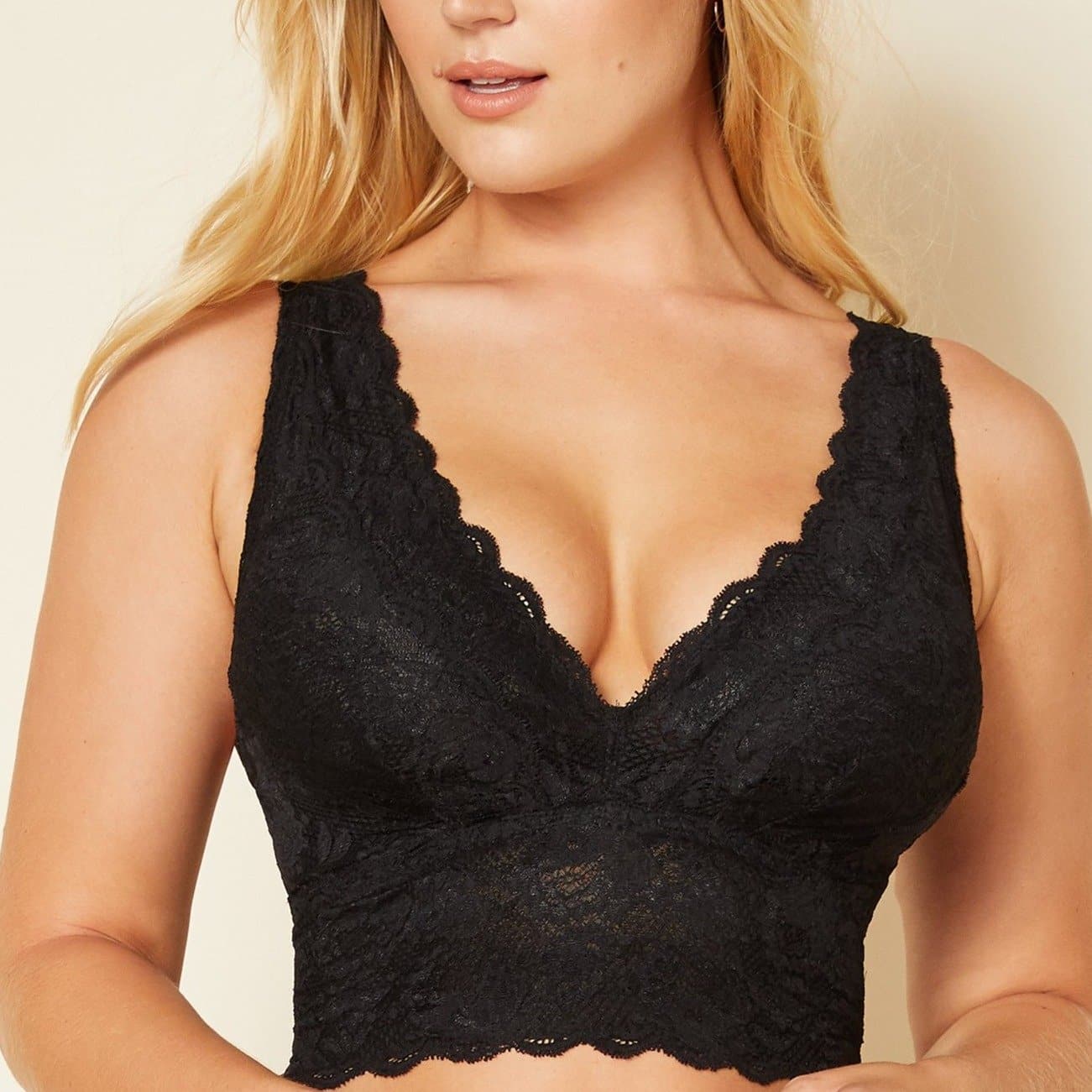 Cosabella Never Say Never CURVY Plungie Longline Bralette in Black NEVER1385-Bralette-Cosabella-Black-Large-Anna Bella Fine Lingerie, Reveal Your Most Gorgeous Self!