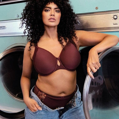 Elomi Charley UW Bandless Spacer Molded Bra in Aubergine EL4383-Bras-Elomi-Aubergine-38-E-Anna Bella Fine Lingerie, Reveal Your Most Gorgeous Self!