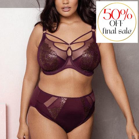 Elomi Eugenie Plunge Bra EL4470-Bras-Elomi-Gilded Berry-36-E-Anna Bella Fine Lingerie, Reveal Your Most Gorgeous Self!