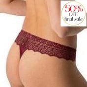 Empreinte Cassiopee Thong 01151 in Grenat-Panties-Empreinte-Grenat-XSmall-Anna Bella Fine Lingerie, Reveal Your Most Gorgeous Self!