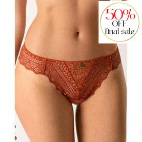 Empreinte Cassiopee Thong 01151 in Tangerine-Panties-Empreinte-Tangerine-XSmall-Anna Bella Fine Lingerie, Reveal Your Most Gorgeous Self!