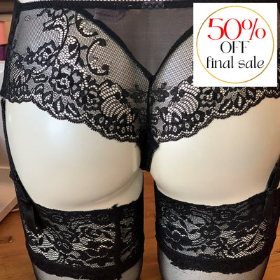 Empreinte Ginger Tanga with Removable Garters in Black 01207-Panties-Empreinte-Black-XSmall-Anna Bella Fine Lingerie, Reveal Your Most Gorgeous Self!