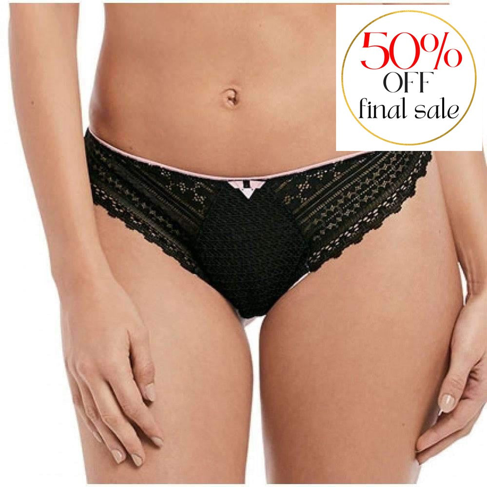 Freya Daisy Lace Thong AA5137-Panties-Freya-Black-XSmall-Anna Bella Fine Lingerie, Reveal Your Most Gorgeous Self!