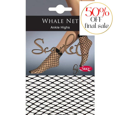 Legwear International Whale Net Ankle Highs-Hosiery-Legwear International-Black-One Size-Anna Bella Fine Lingerie, Reveal Your Most Gorgeous Self!