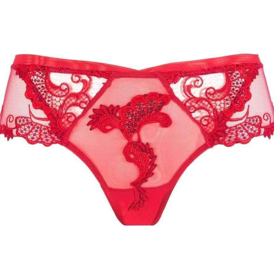 Lise Charmel Dressing Floral Boyshort ACC0488-Panties-Lise Charmel-Red-Small-Anna Bella Fine Lingerie, Reveal Your Most Gorgeous Self!