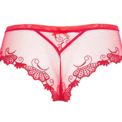 Lise Charmel Dressing Floral Boyshort in Red ACC0488-Panties-Lise Charmel-Red-XSmall-Anna Bella Fine Lingerie, Reveal Your Most Gorgeous Self!