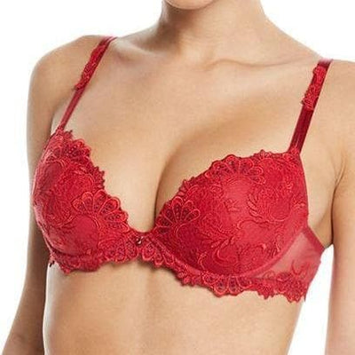 Lise Charmel Dressing Floral Contour Bra in Red ACC8588-Bras-Lise Charmel-Red-34-B-Anna Bella Fine Lingerie, Reveal Your Most Gorgeous Self!