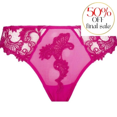 Lise Charmel Dressing Floral Italian Brief in Magenta ACC0788-Panties-Lise Charmel-Magenta-XSmall-Anna Bella Fine Lingerie, Reveal Your Most Gorgeous Self!