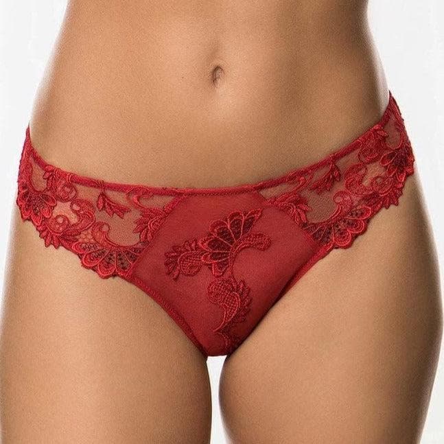 Lise Charmel Dressing Floral Italian Brief in Red ACC0788-Panties-Lise Charmel-Red-Small-Anna Bella Fine Lingerie, Reveal Your Most Gorgeous Self!
