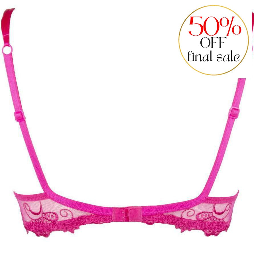 Lise Charmel Dressing Floral Lace Bra in Magenta ACC3088-Bras-Lise Charmel-Magenta-32-C-Anna Bella Fine Lingerie, Reveal Your Most Gorgeous Self!
