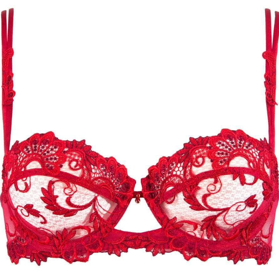 Lise Charmel Dressing Floral Lace Bra in Red ACC3088-Bras-Lise Charmel-Red-32-C-Anna Bella Fine Lingerie, Reveal Your Most Gorgeous Self!
