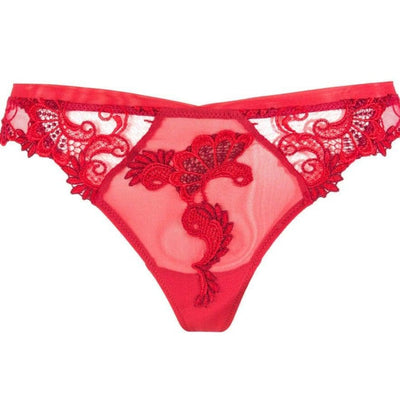 Lise Charmel Dressing Floral Thong in Red ACC0088-Panties-Lise Charmel-Red-XSmall-Anna Bella Fine Lingerie, Reveal Your Most Gorgeous Self!