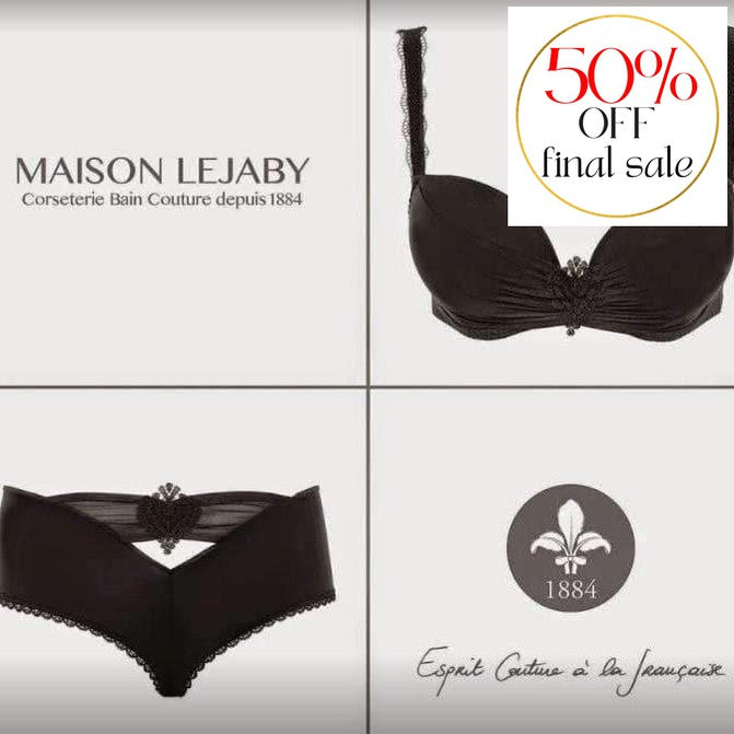 Maison Lejaby Attrape Coeur 3 Part Padded Balconnette Bra G61432-Bras-Maison Lejaby-Black-30-E-Anna Bella Fine Lingerie, Reveal Your Most Gorgeous Self!