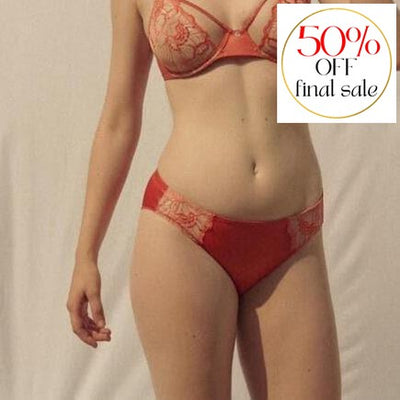 Maison Lejaby Flora High Waisted Tanga in Russet 21262-Panties-Maison Lejaby-Russet-XSmall-Anna Bella Fine Lingerie, Reveal Your Most Gorgeous Self!