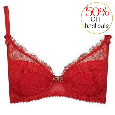 Mimi Holliday Hide & Seek Padded Super Plunge Bra AW17-320-Bras-Mimi Holliday-Red-32-C-Anna Bella Fine Lingerie, Reveal Your Most Gorgeous Self!