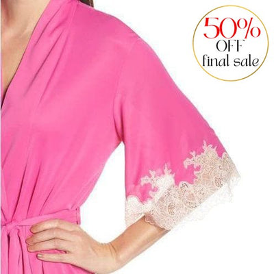 Natori Enchant 36" Robe F74012-Robes-Natori-Vivid Pink-Medium-Anna Bella Fine Lingerie, Reveal Your Most Gorgeous Self!