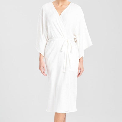 Natori Onsen 45' White Robe R73050-Robes-Natori-White-Small-Anna Bella Fine Lingerie, Reveal Your Most Gorgeous Self!
