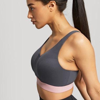 Panache Ultra Perform Non Padded Wired Sports Bra-Sports Bras-Panache-Charcoal-36-D-Anna Bella Fine Lingerie, Reveal Your Most Gorgeous Self!