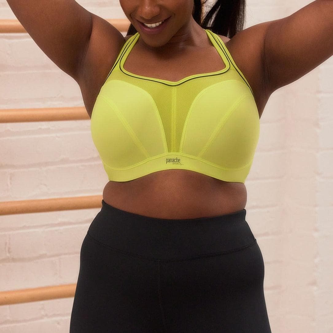Panache Wired Sports Bra in Lime Zest 5021A-Sports Bras-Panache-Lime Zest-36-D-Anna Bella Fine Lingerie, Reveal Your Most Gorgeous Self!