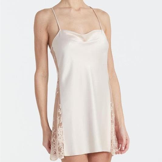 Rya Collection Darling Short Chemise 207 in Champagne-Loungewear-Rya Collection-Champagne-XSmall-Anna Bella Fine Lingerie, Reveal Your Most Gorgeous Self!