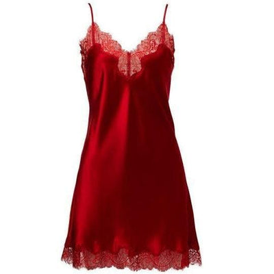 Sainted Sisters Scarlett Silk Chemise L32002-Loungewear-Sainted Sisters-Scarlet Red-Large-Anna Bella Fine Lingerie, Reveal Your Most Gorgeous Self!