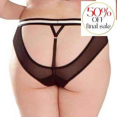 Scantilly Decadence Bare Faced Brief 1117-Panties-Scantilly-Monochrome-Large-Anna Bella Fine Lingerie, Reveal Your Most Gorgeous Self!