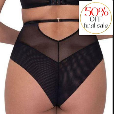 Scantilly Fallen Angel High Waist Brazilian Panty ST012208-Panties-Scantilly-Black-Small-Anna Bella Fine Lingerie, Reveal Your Most Gorgeous Self!