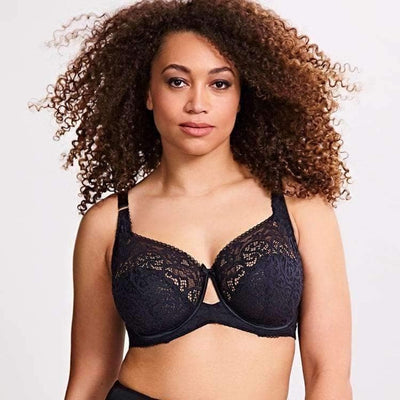 Bluebella Eliana Bra Black Crochet Size 30D Underwired Sexy Cut Out Open Cup